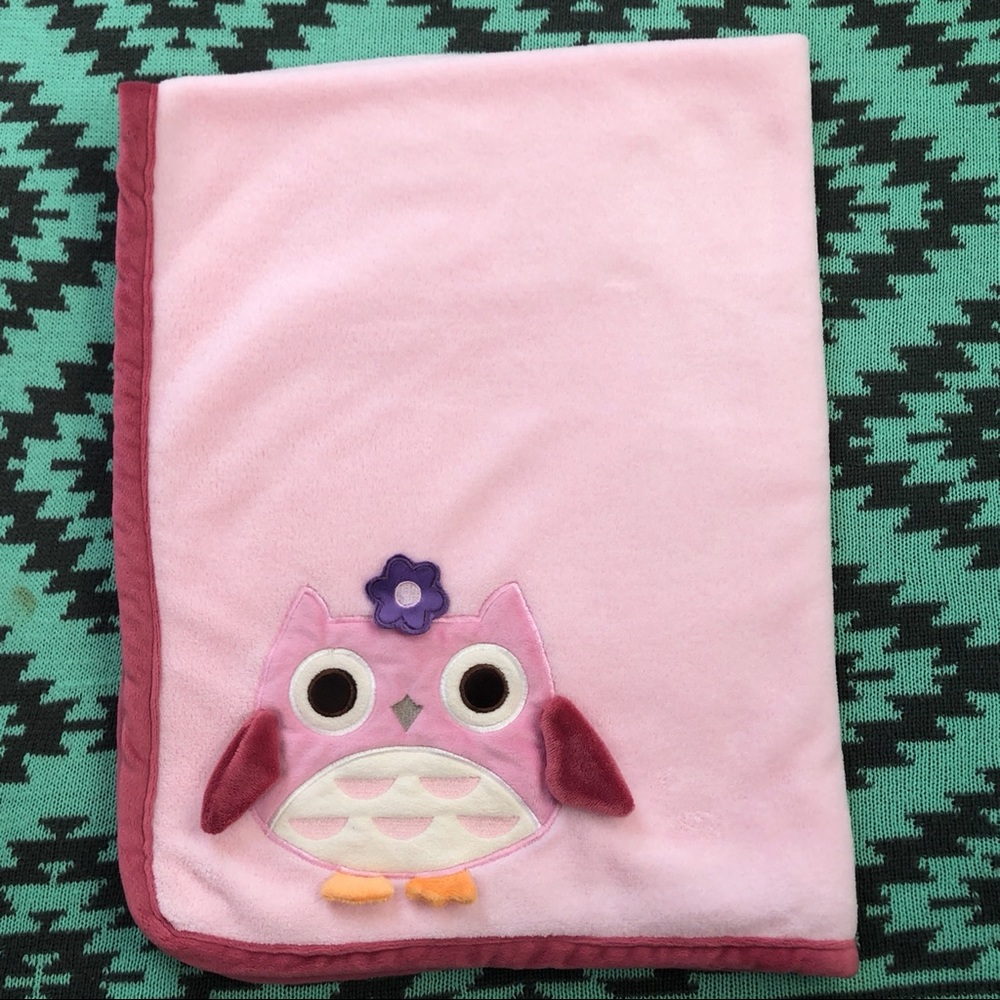 tiddliwinks owl baby girl pink blanket